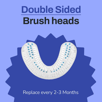 AutoBrush U‑Shaped Nylon Brush Head 360° Bristles Adult Kids
