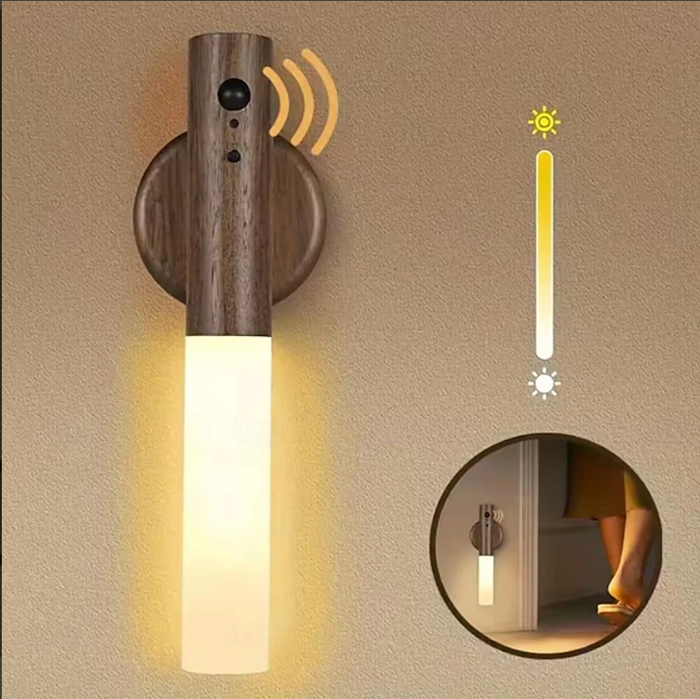 Motion Sensor LED Night Light – Magnetic USB Rechargeable Wall Lamp