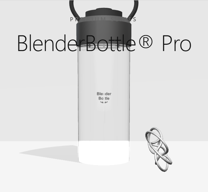 Portable BlenderBottle Shaker Cup – Clear Black 20oz