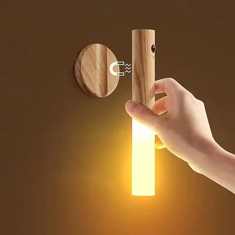 Motion Sensor LED Night Light – Magnetic USB Rechargeable Wall Lamp