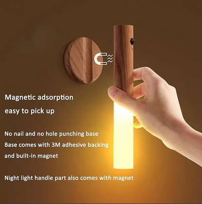 Motion Sensor LED Night Light – Magnetic USB Rechargeable Wall Lamp